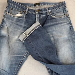 Uniqlo Jeans Mens 34x32 Slim Selvedge Japanese Kaihara Denim Tag 36x34 Whiskers